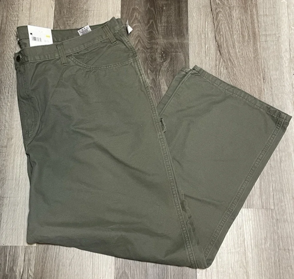 DieHard Carpenter Pants Men's Size 46x32 Green Duck Canvas Workwear Outdoor New